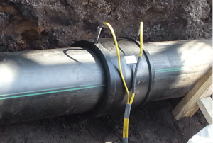 Electrofusion is the process of heating and joining the inner walls of two HDPE pipes or fittings together using an electric current. 