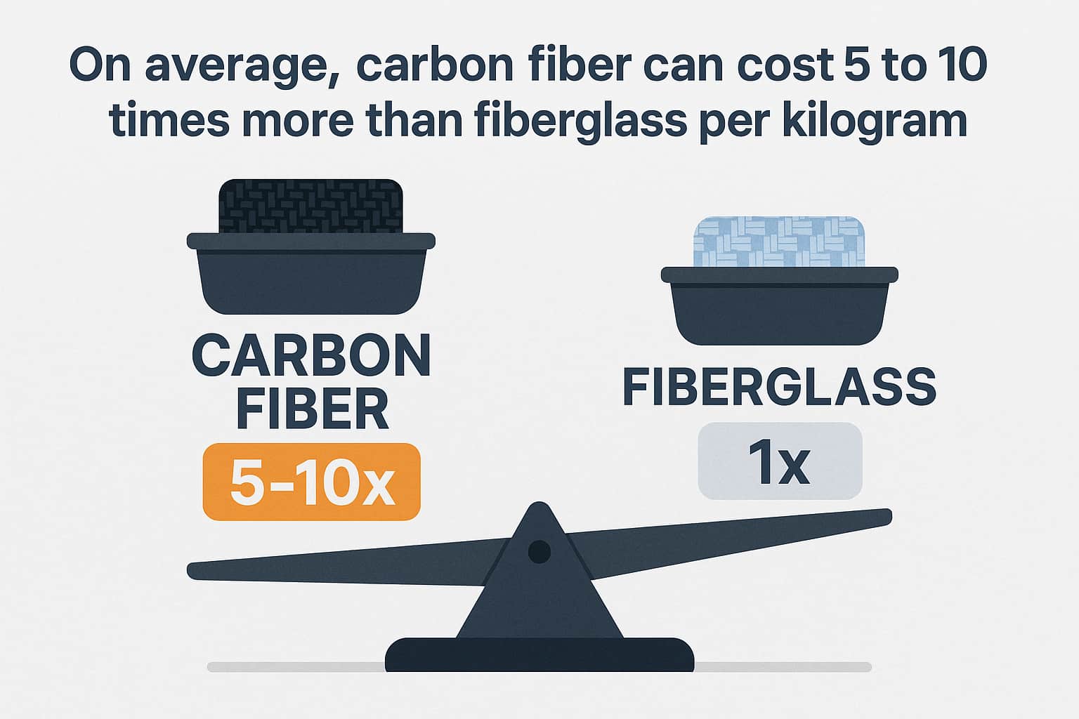 Carbon Fiber (CFRP) is pricier than fiberglass (GFRP)