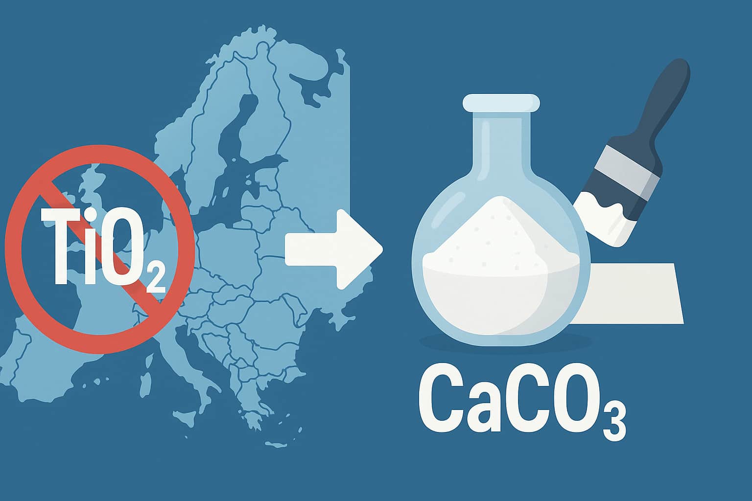 With regulatory changes in EU restricting the use of TiO2, CaCO3 is a promising alternative in many applications