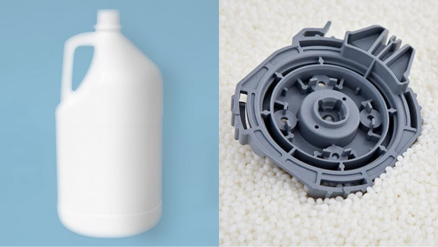 تتركز القولبة بالنفخ على الأجزاء الصغيرة أو المتوسطة، بينما تتيح القولبة بالحقن تصنيع أجزاء بأحجام مختلفة.