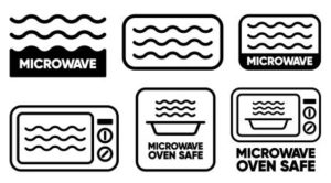 The microwave safe symbol indicates that the plastic can be safely used in the microwave without releasing toxic substances