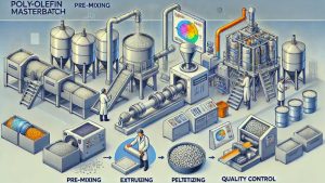 Illustration of the process of creating polyolefin masterbatch
