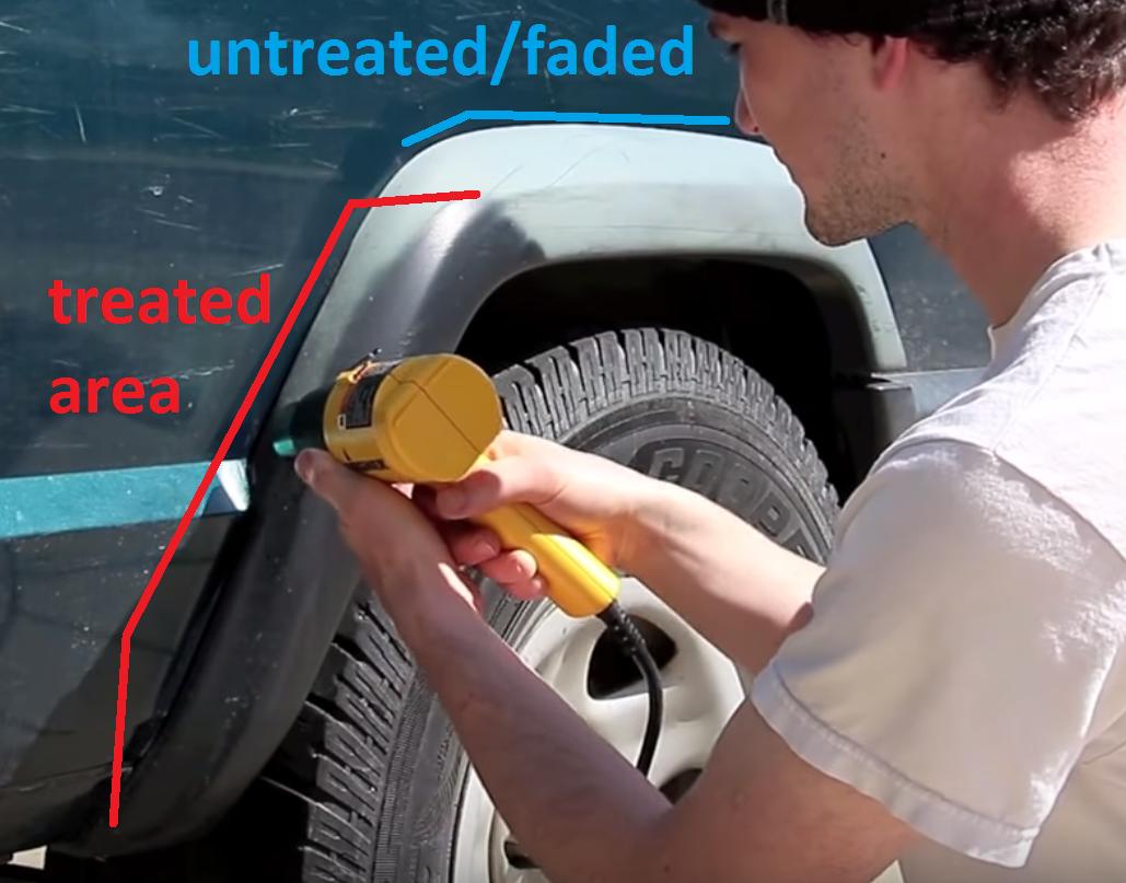 Applying low heat with a heat gun can temporarily restore color