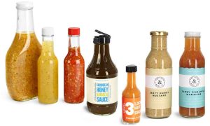 Plastic bottles containing food